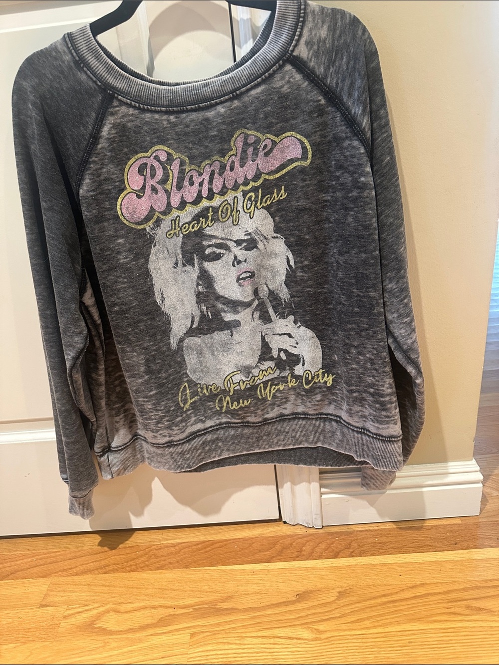 Recycled Karma Gray 'Blondie Heart of Glass' Graphic Sweater